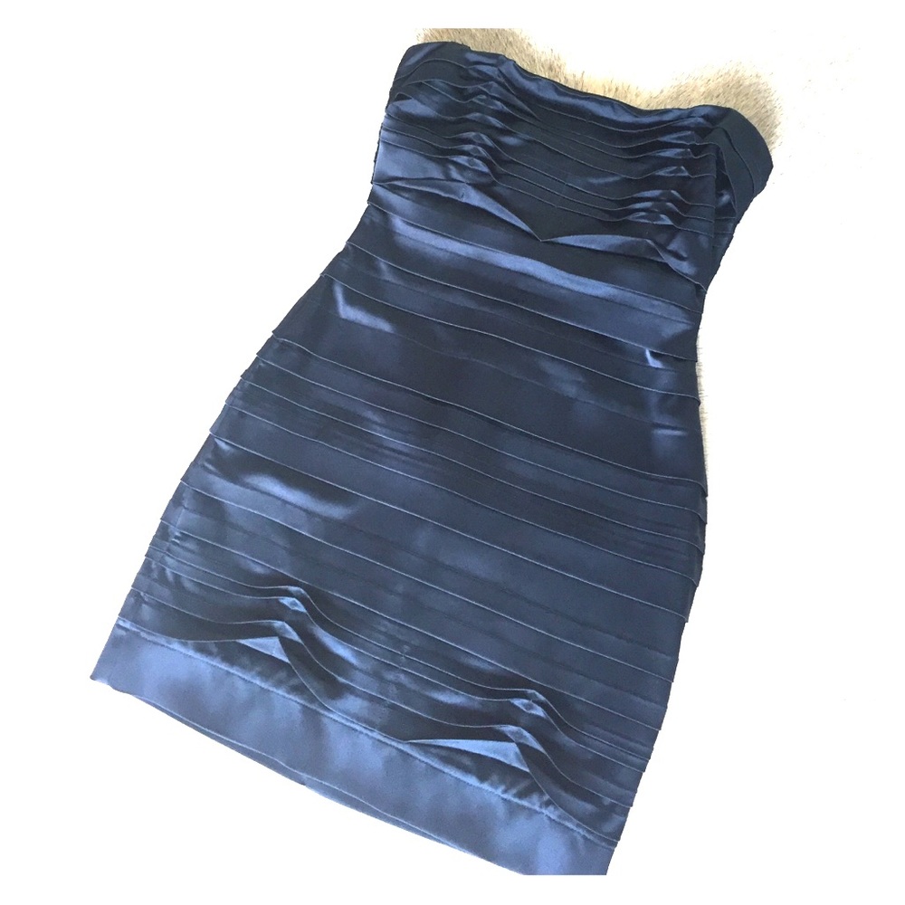 BCBG ink/blue cocktail dress
