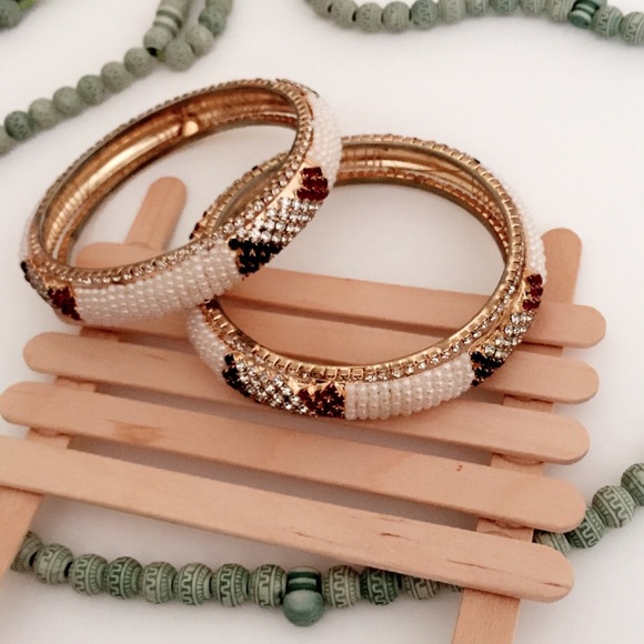Jewelry - #A99 25% off Pearl & Zircon Embellishment Bangles