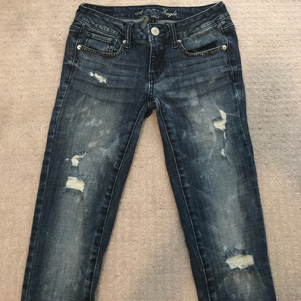 American Eagle skinny stretch dark denim jeans