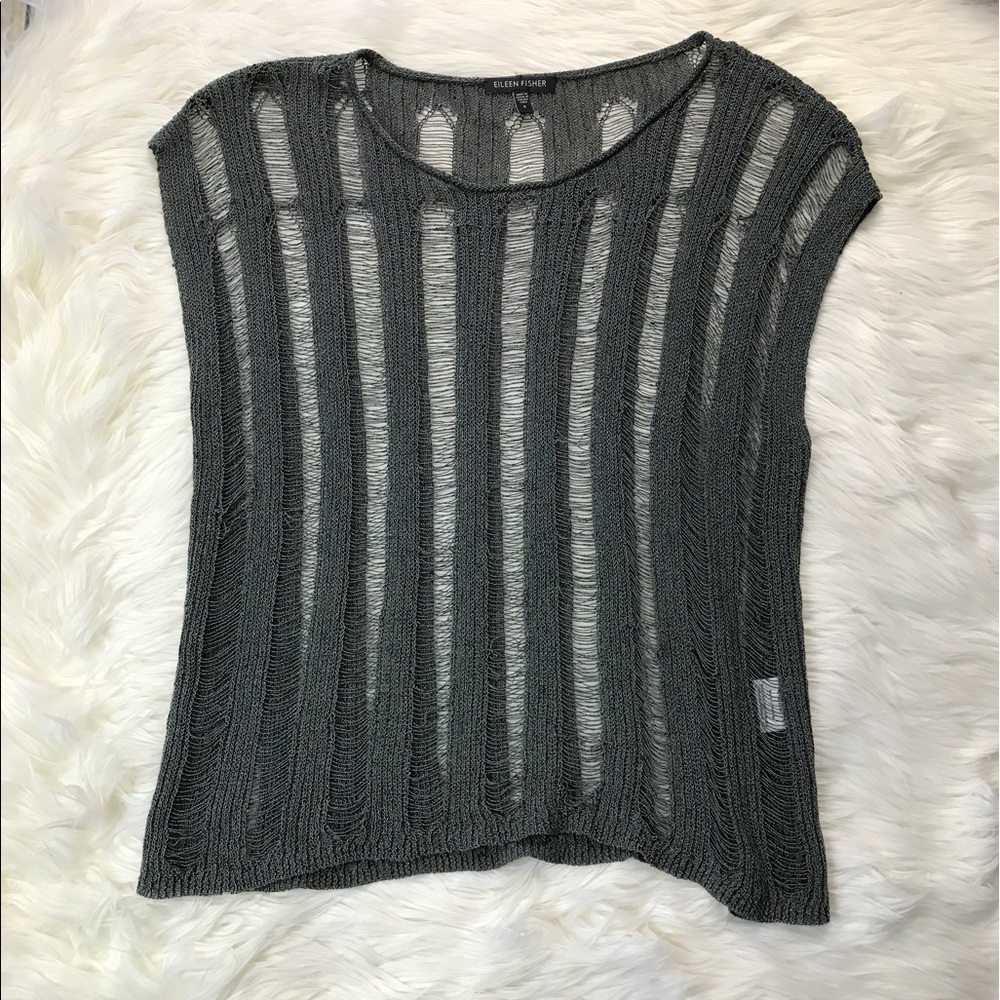 [Eileen Fisher] Gray Short Sleeve Sweater