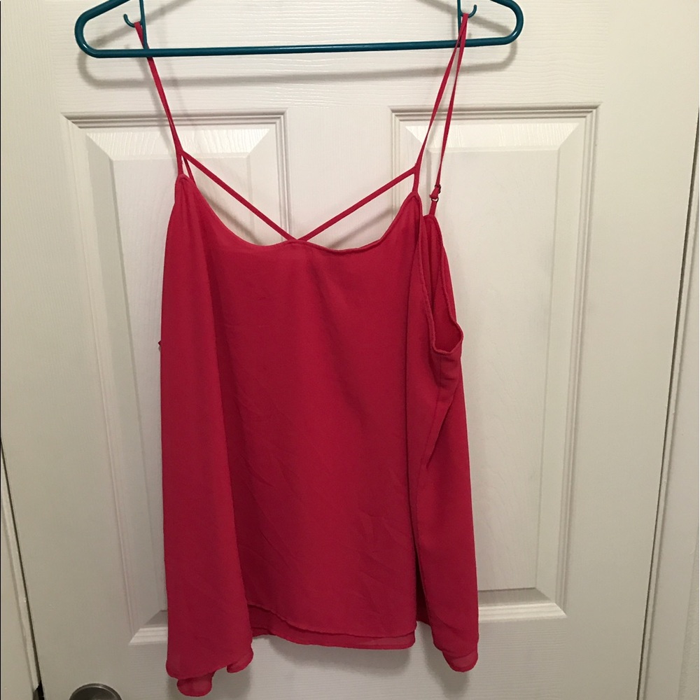 Pink strappy tank