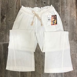 Roxy White Linen Pants