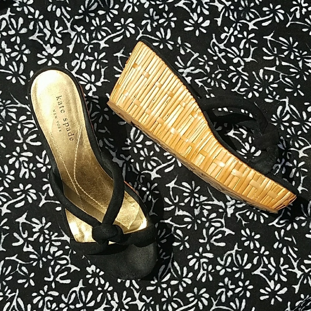 Kate Spade Bamboo & Suede Sandal 5.5