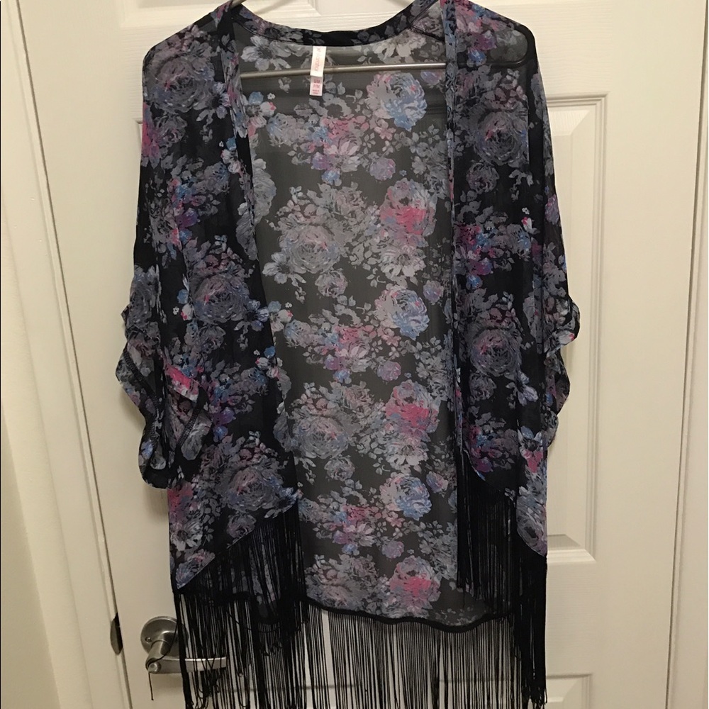 Blue and purple Floral kimono