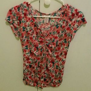 floral print cute top