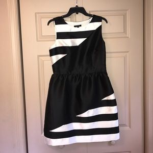 Ivy & Blu Stripe-Blocked Fit-and-Flare Dress