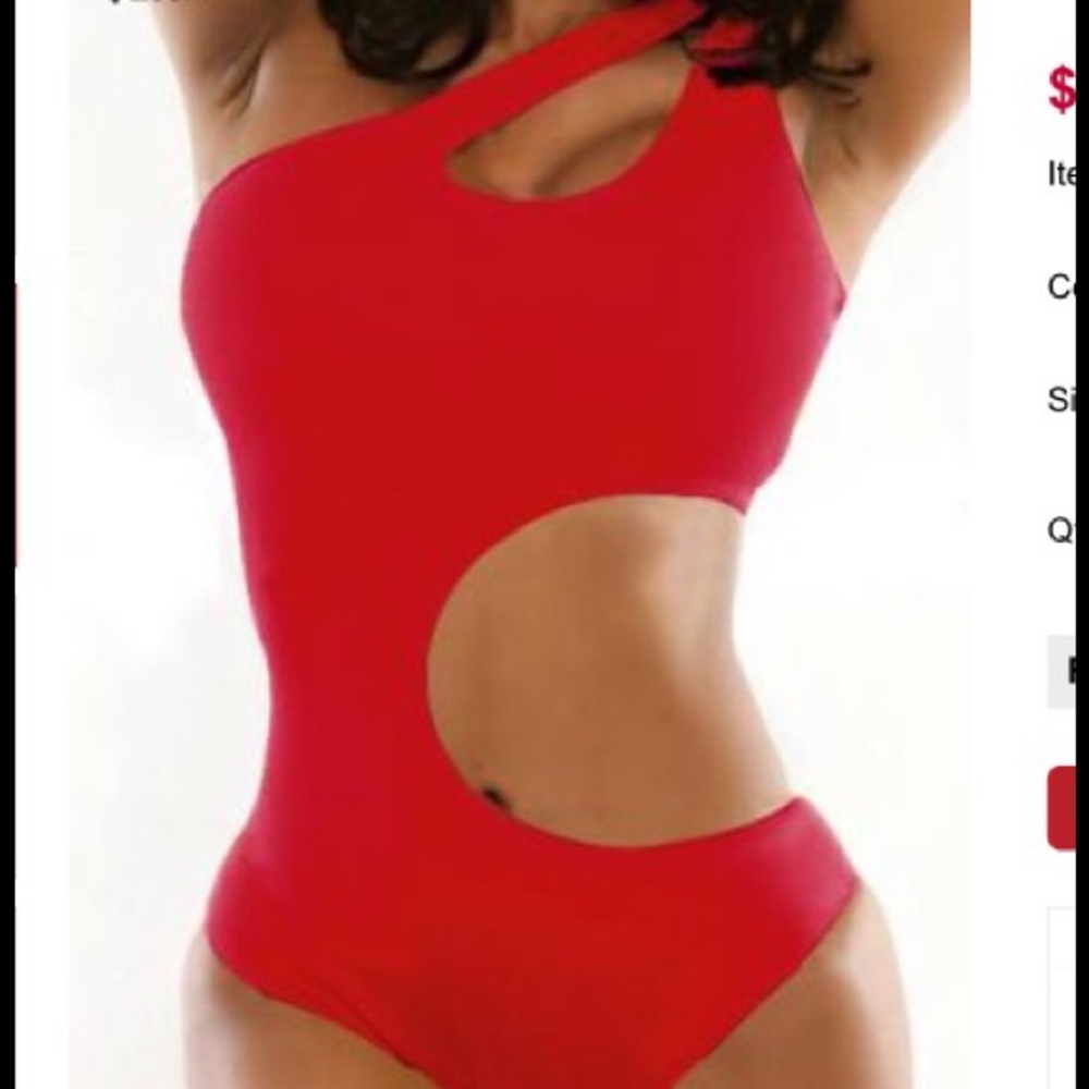 Sexy red cut out swim suit