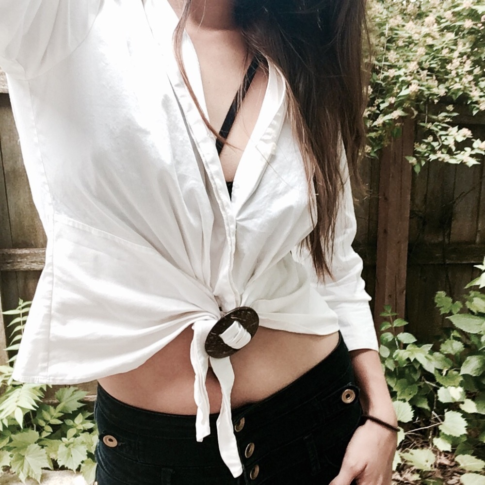 [Lafayette 148 New York] White Collar Crop Top