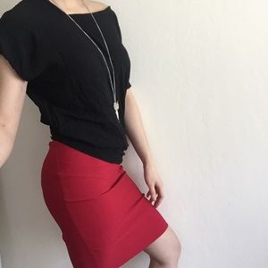 Asymetrical cotton black tee