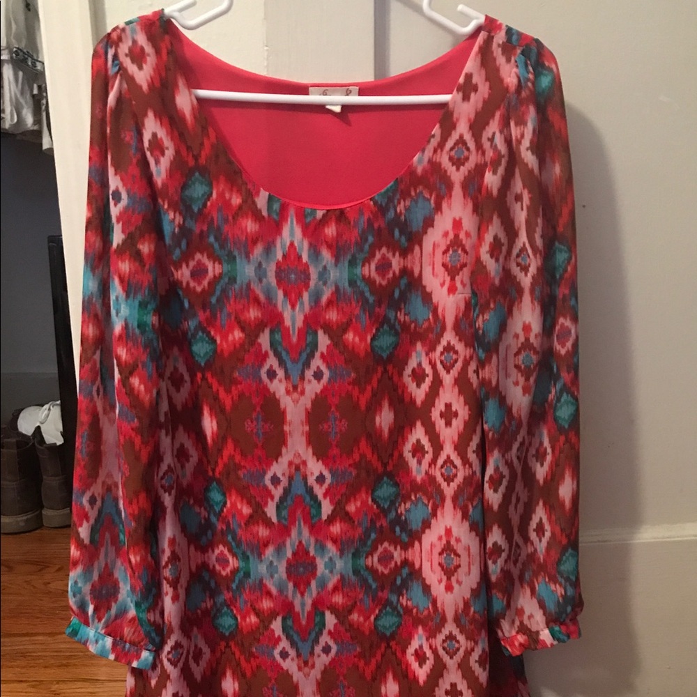 Colorful Long Sleeve Dress