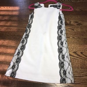 ABS kids white dress with black lace