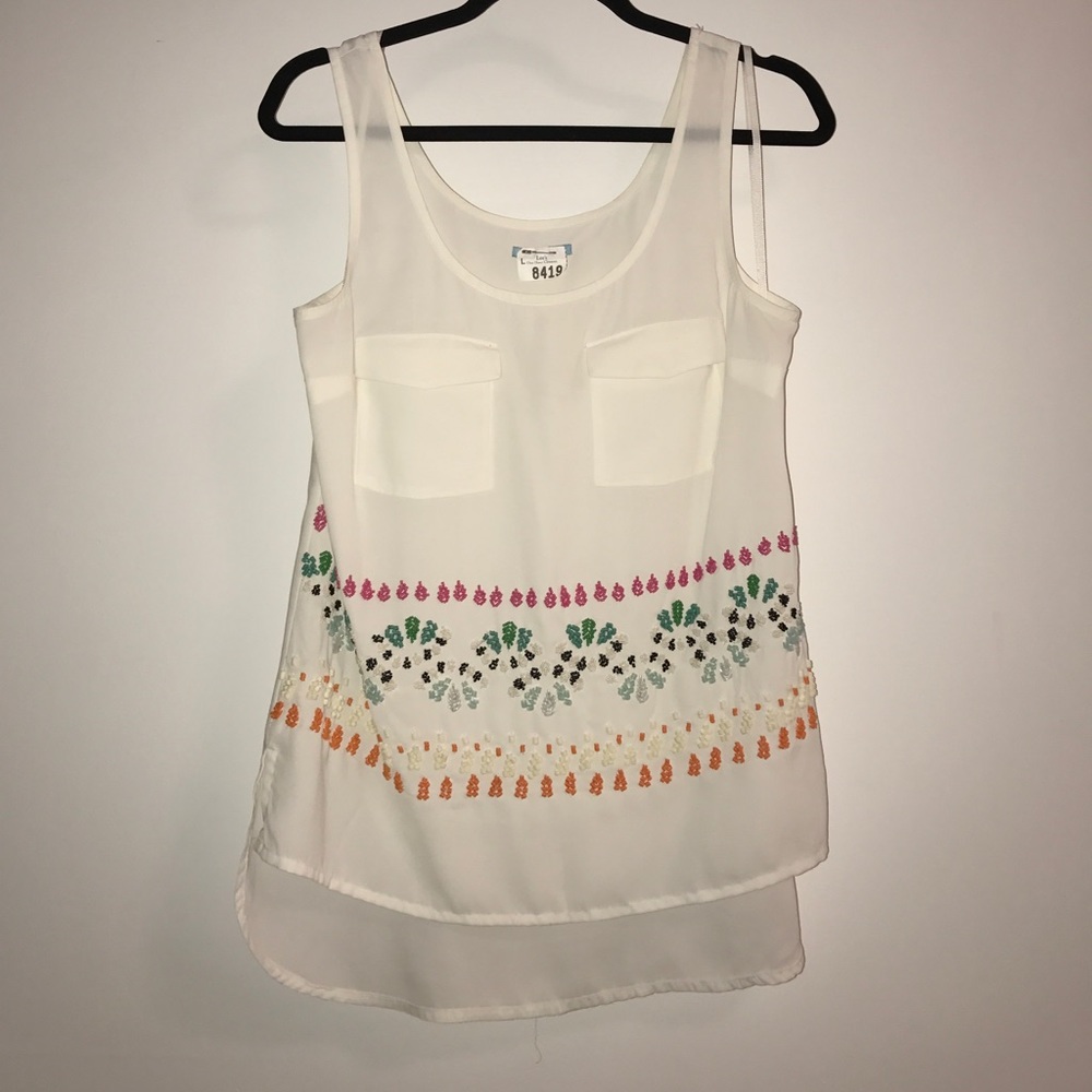 Leifnotes Women's Sz: 4 Silk Beaded Blouse