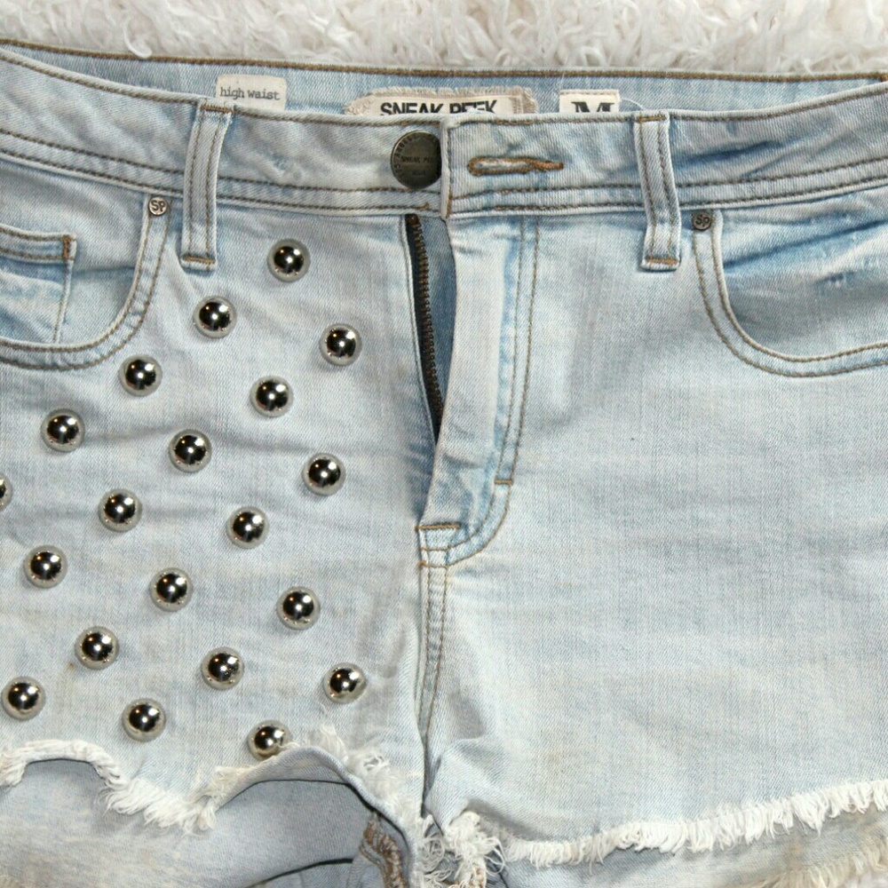 High waisted sneak peek shorts