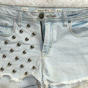 High waisted sneak peek shorts