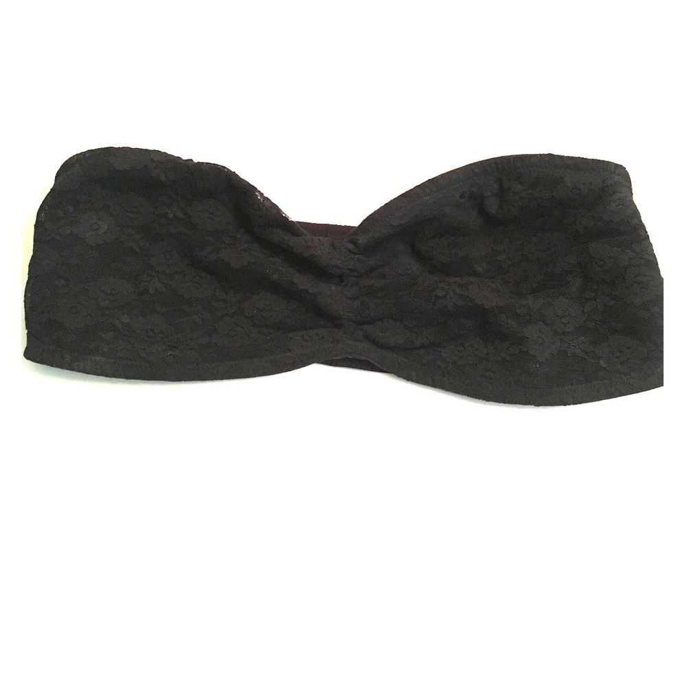 Black lace bandeau PINK S