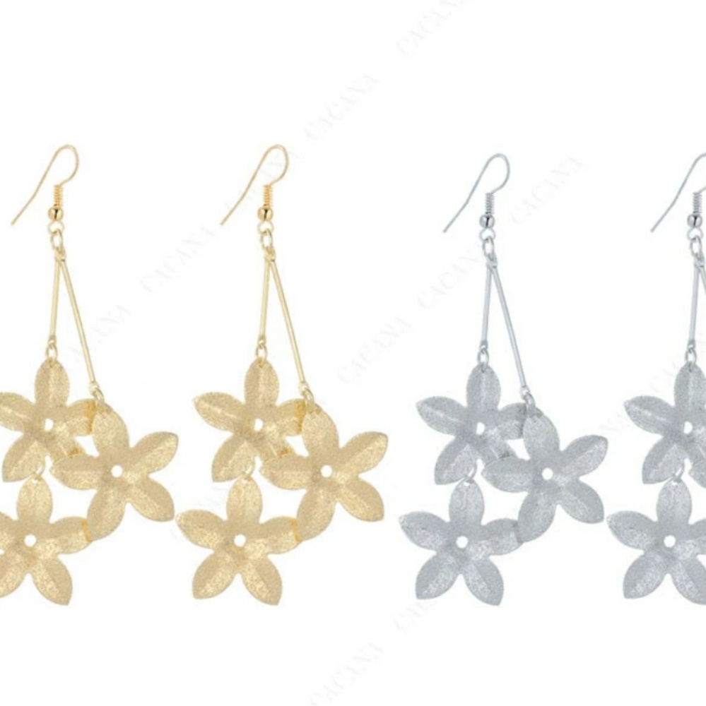 ANY 4 FOR $20! SPARKLY FLOWER EARRINGS - Picture 3 of 7