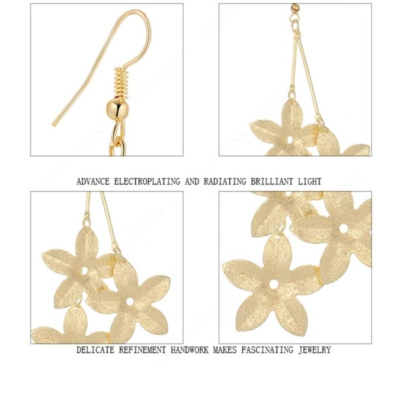 ANY 4 FOR $20! SPARKLY FLOWER EARRINGS - Picture 4 of 7