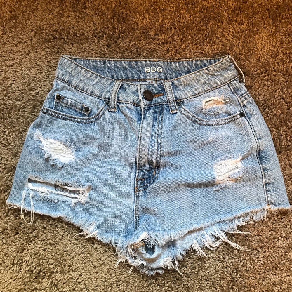 BDG Dree High Rise Destroyed Cheeky Shorts