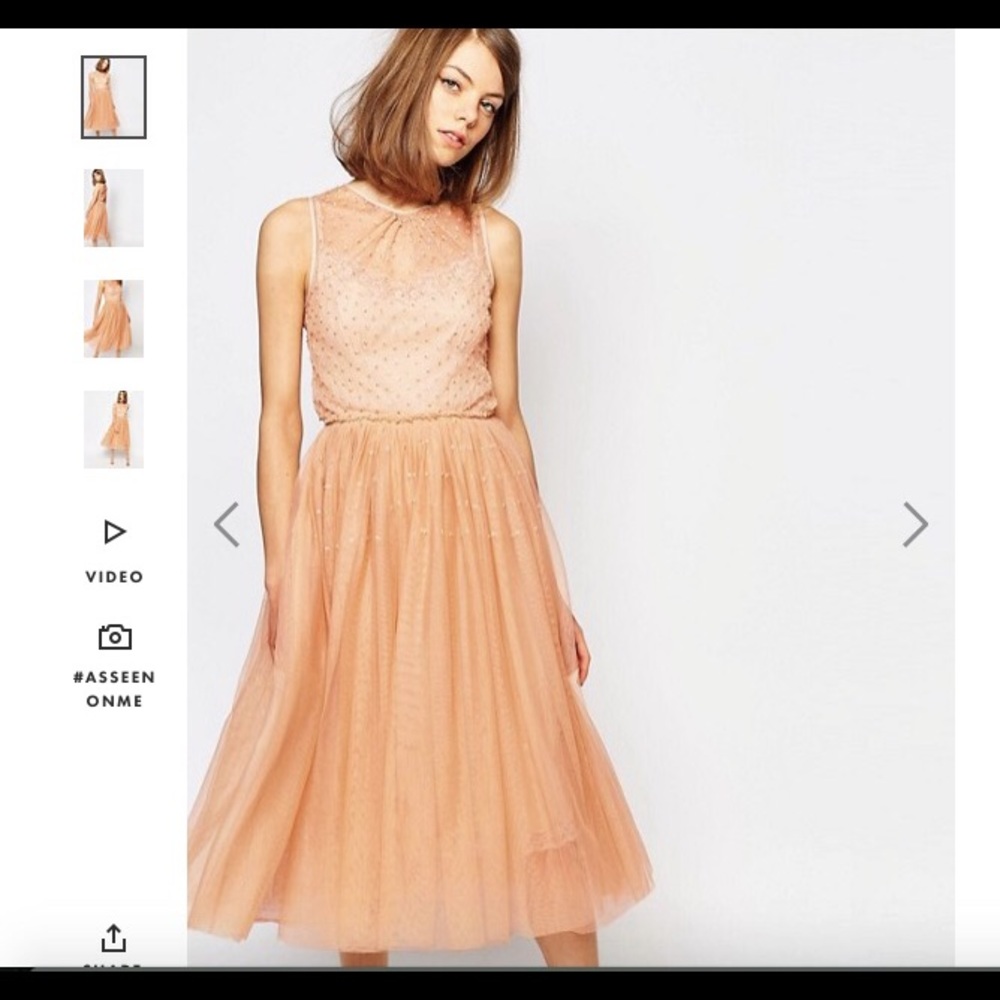 ASOS Lost Ink Sheer Mesh Overlay Dress w/ Sequins