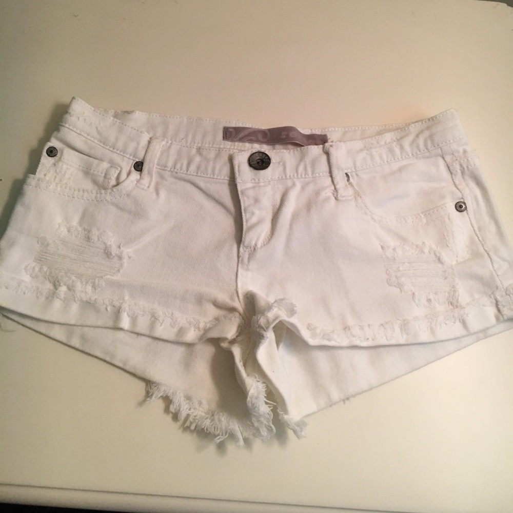 White denim shorts