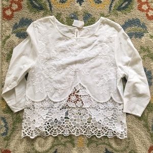 🕊 Sweet Crocheted and Embroidered Crop Top🕊