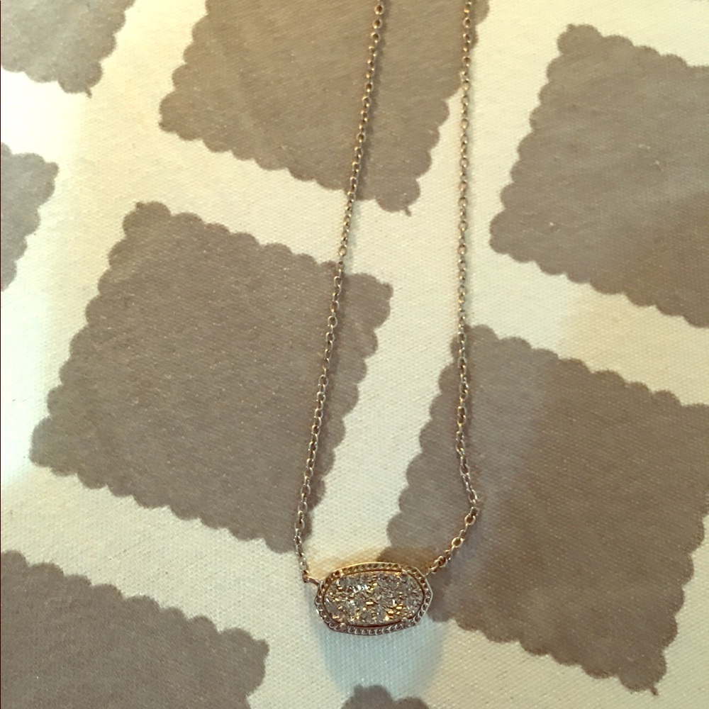 Kendra Scott Elisa pendant in platinum drusy