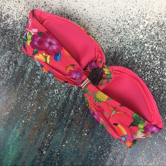 H&M JUNGLE STRAPLESS SUPPORTED PADDED BIKINI TOP 6 - Picture 2 of 5