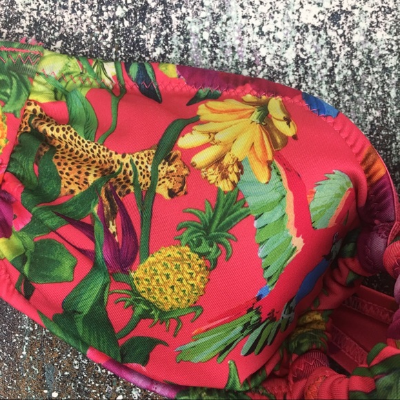 H&M JUNGLE STRAPLESS SUPPORTED PADDED BIKINI TOP 6 - Picture 4 of 5