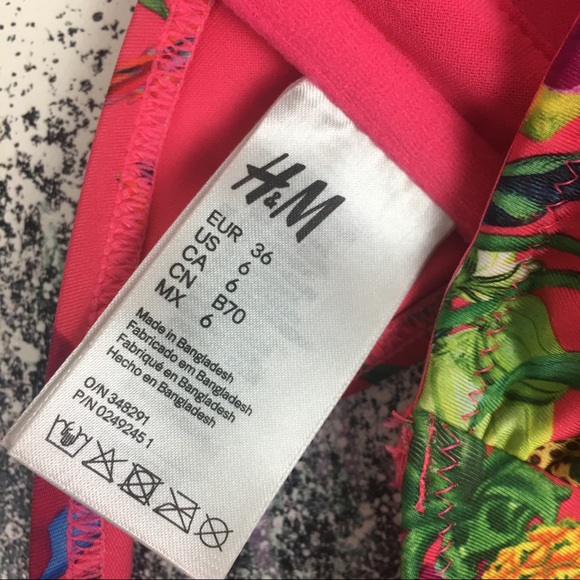 H&M JUNGLE STRAPLESS SUPPORTED PADDED BIKINI TOP 6 - Picture 5 of 5