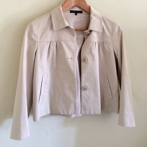 Theory Swing-style Cropped Canvas Beige Jacket