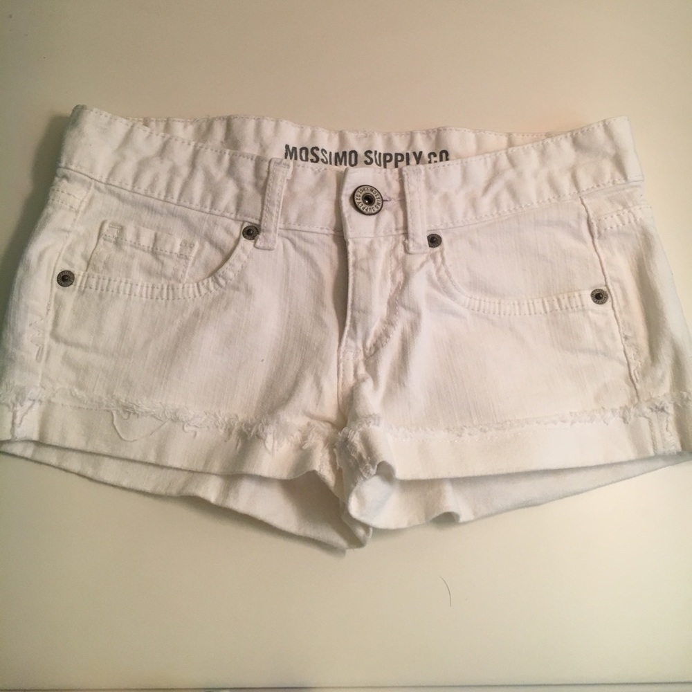 White denim shorts