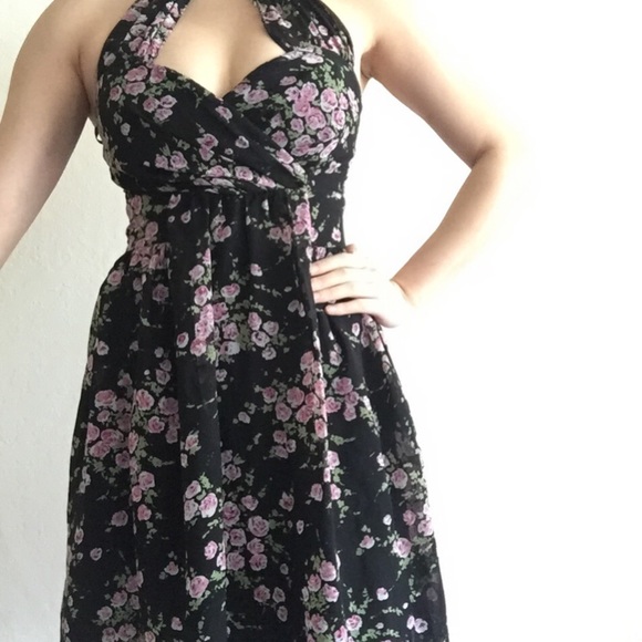 Floral built in bra strappy dress - Picture 1 of 5