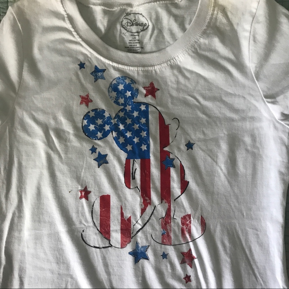 Disney Top/ Mickey Mouse American Flag L