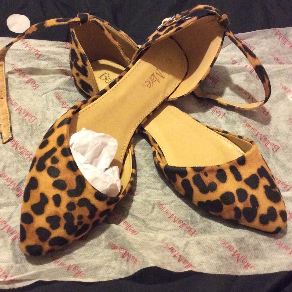 Bella Marie leopard blush ankle strap