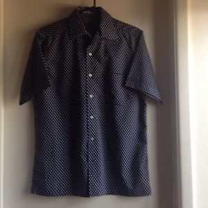 Vintage Italian Navy/Wte casual shirt