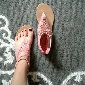 Pink flats