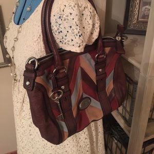 Multi-colored leather fossil purse