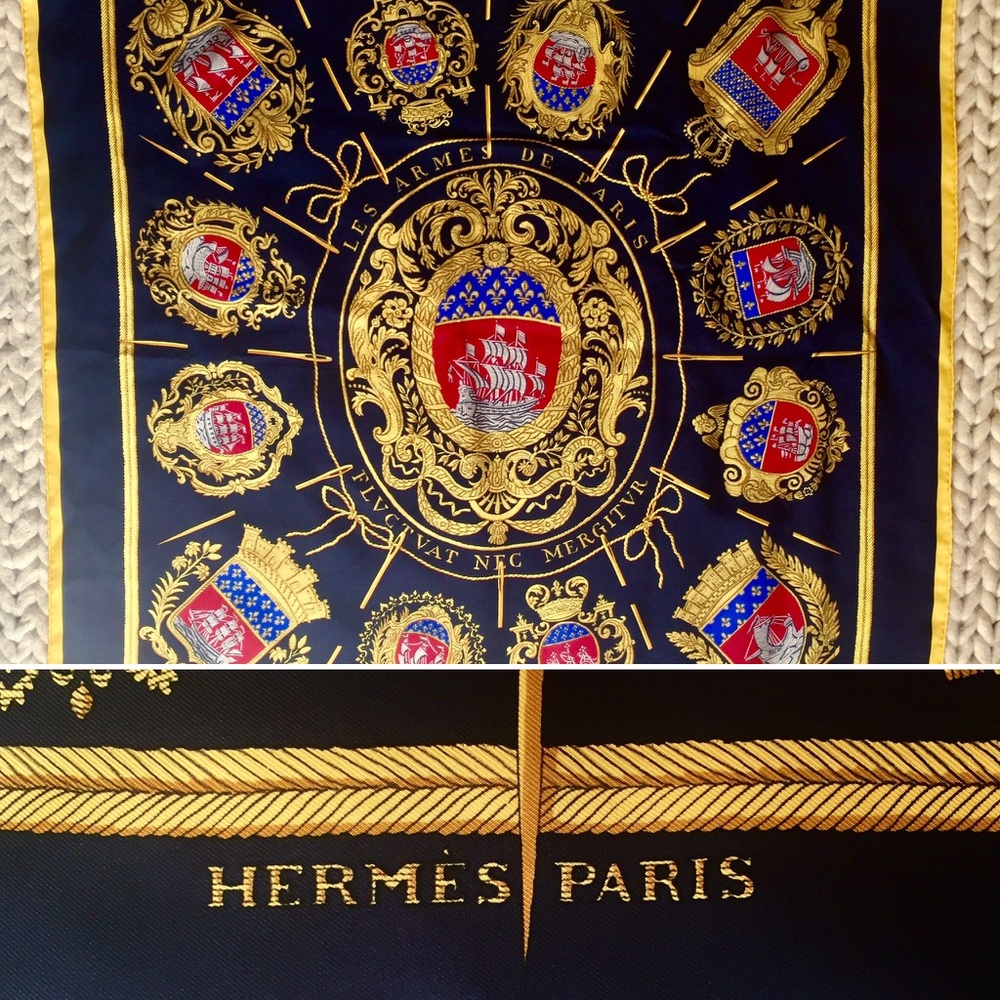 RARE Hermes scarf | Les Armes de Paris Silk Carre