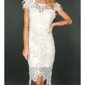 White Lace Crochet Dress