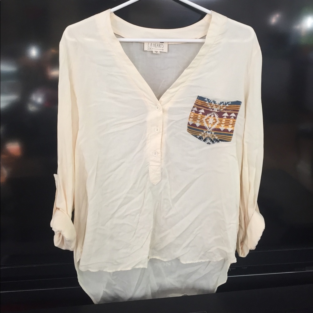 L.A. Hearts 3/4 sleeve High-Low shirt