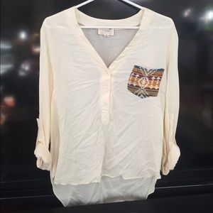 L.A. Hearts 3/4 sleeve High-Low shirt