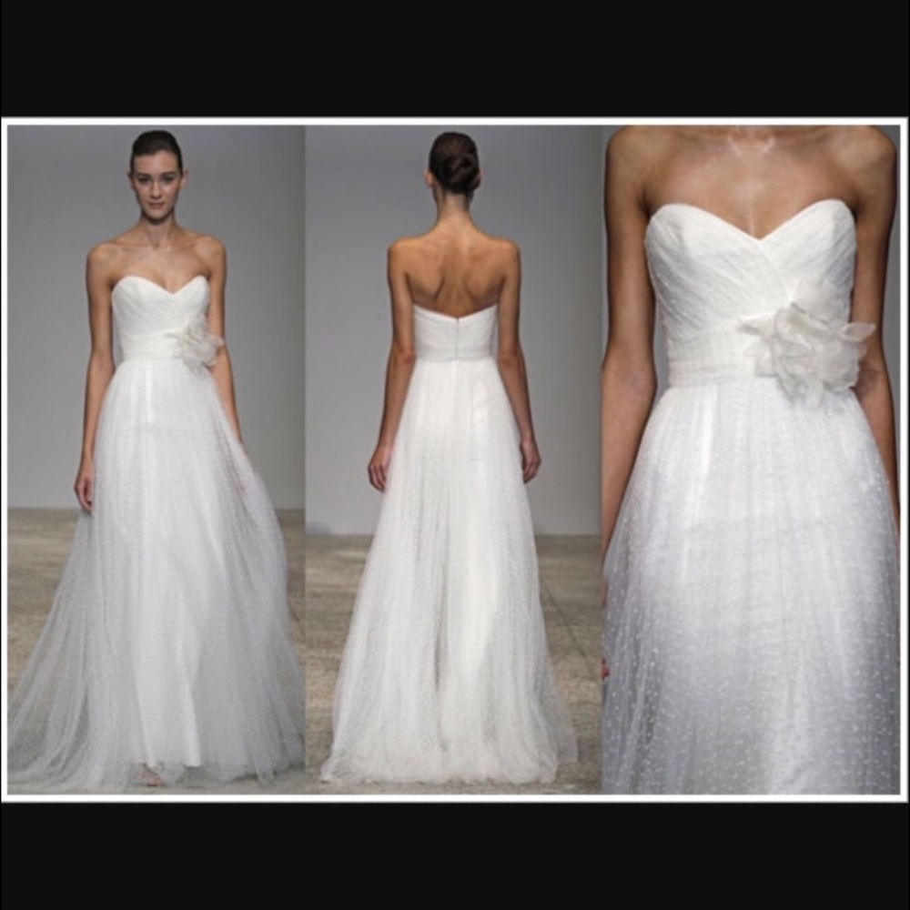 Christos Zinnia Dotted Tulle Wedding Dress