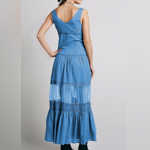 Buttonfront Maxi DRESS Blue Victoria Panel NEW!! - Picture 8 of 8