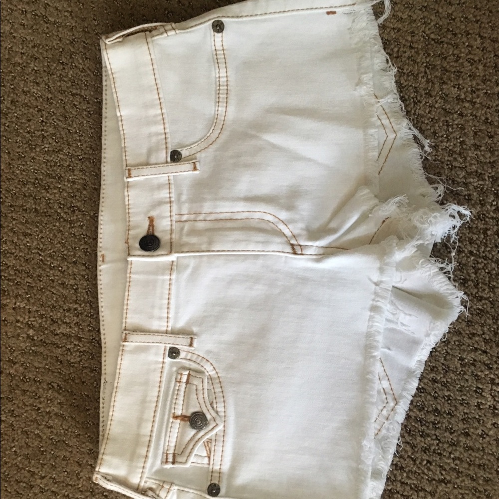 true religion white cut offs