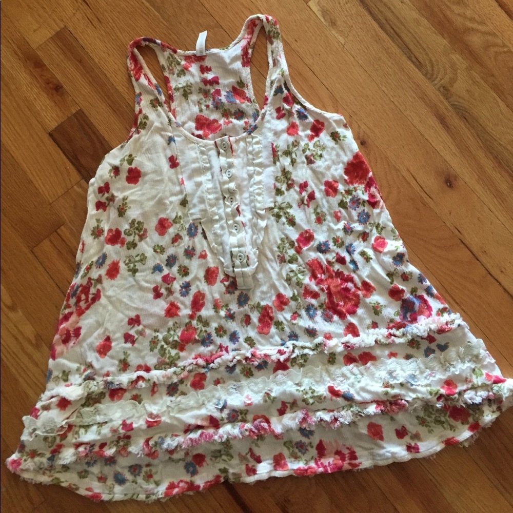 Free People floral racerback swing style tank