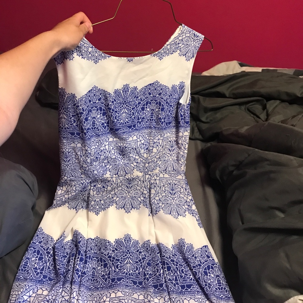 Blue printed dress