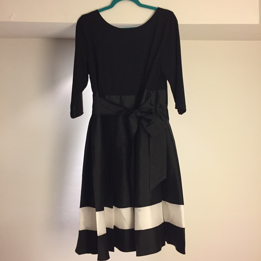 Adrianna Papell Colorblocked Taffeta Flared Dress