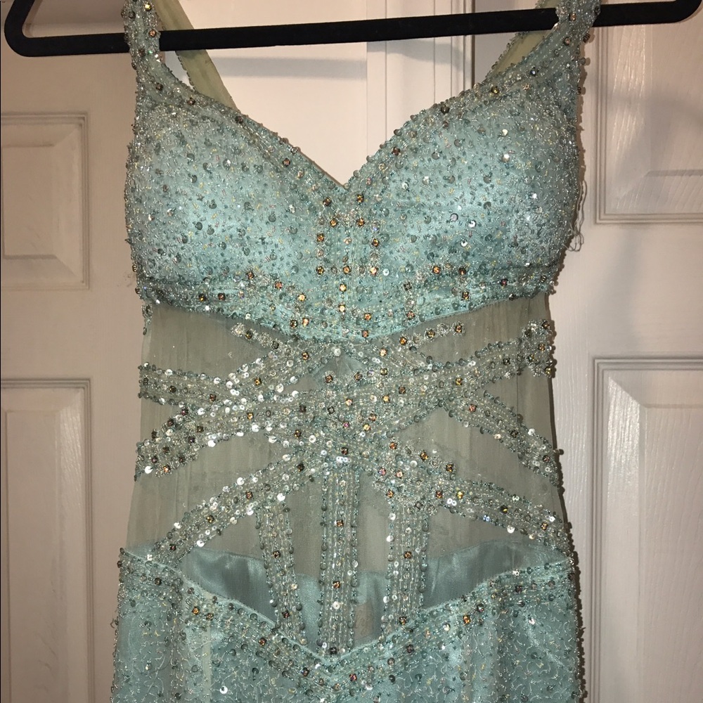 baby blue prom dress with sequins