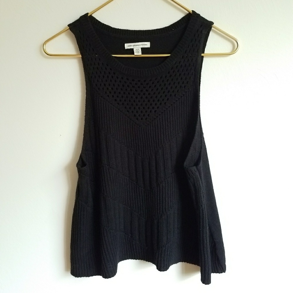 Knit black tank top