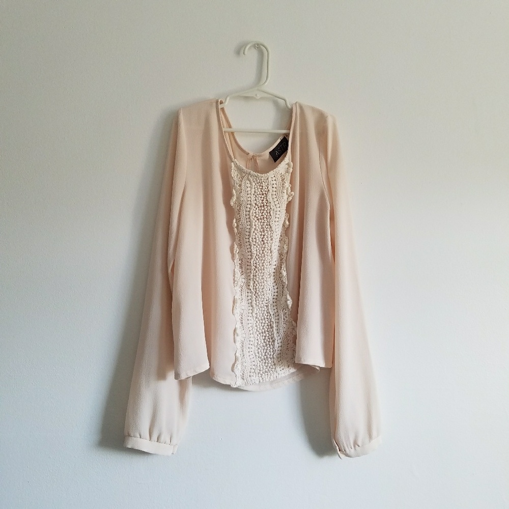 NORDSTROM ASTR Cream Lace Crop Top